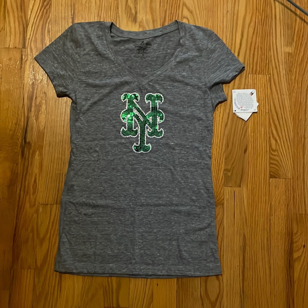 Mets Gray and Green T-shirt